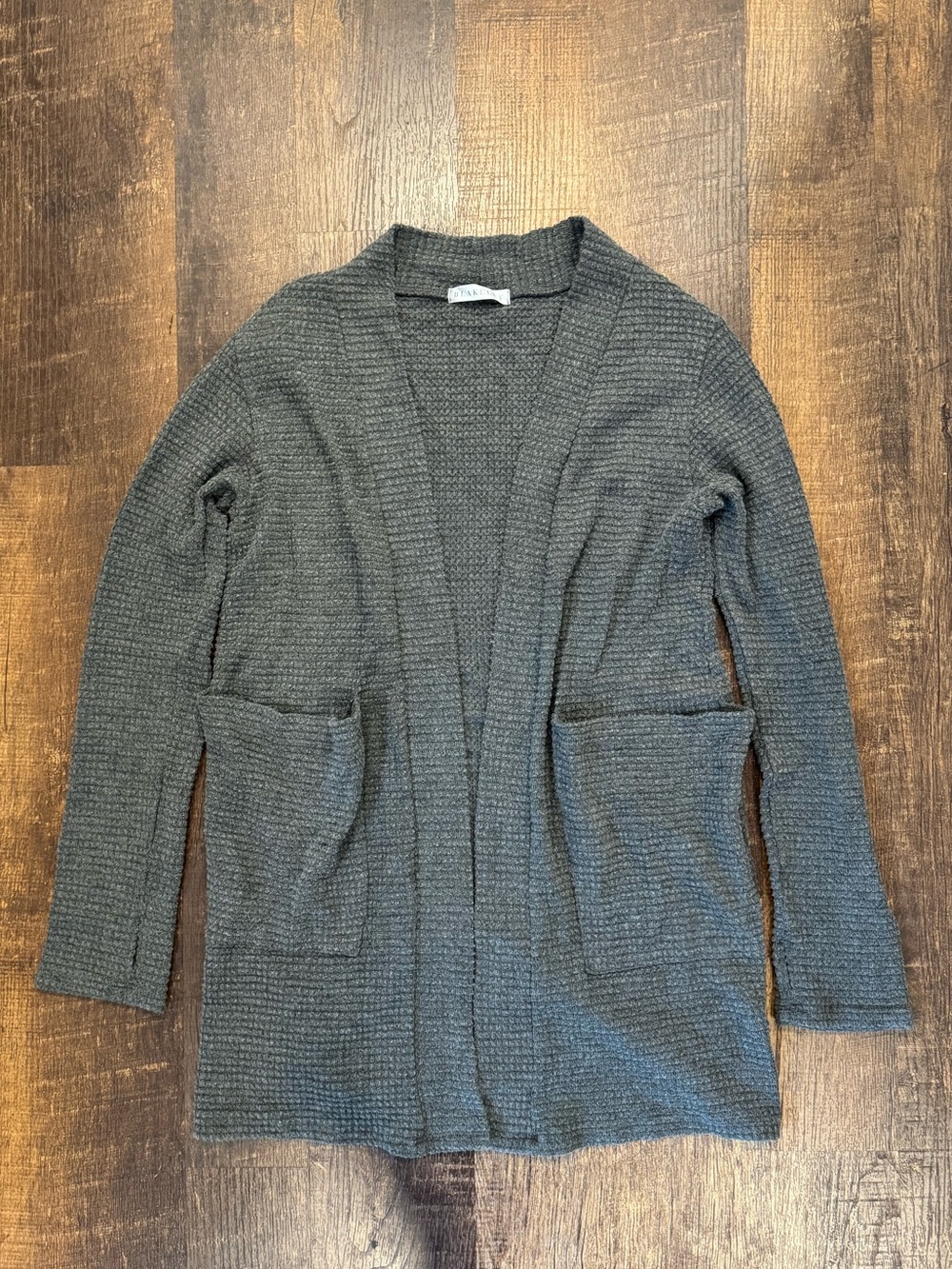 Blakeley dark grey waffle cardigan